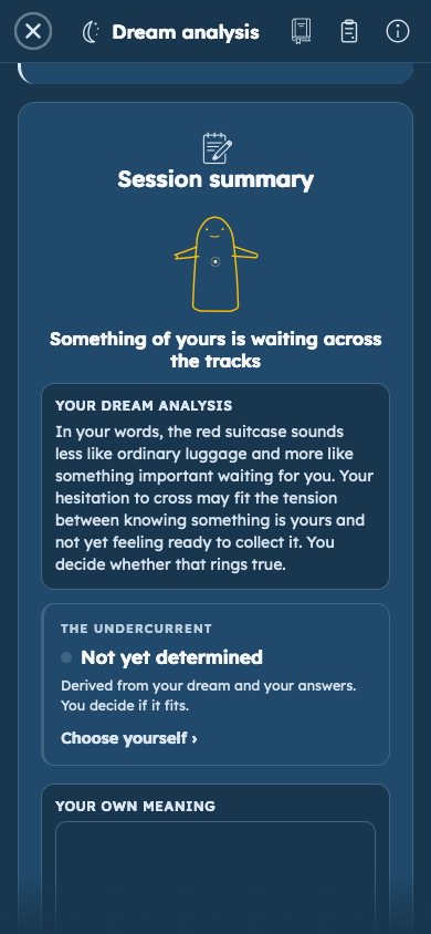 Fictional example: See how your answers give meaning to your dream