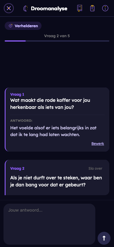 Fictief voorbeeld: Beantwoord persoonlijke vragen