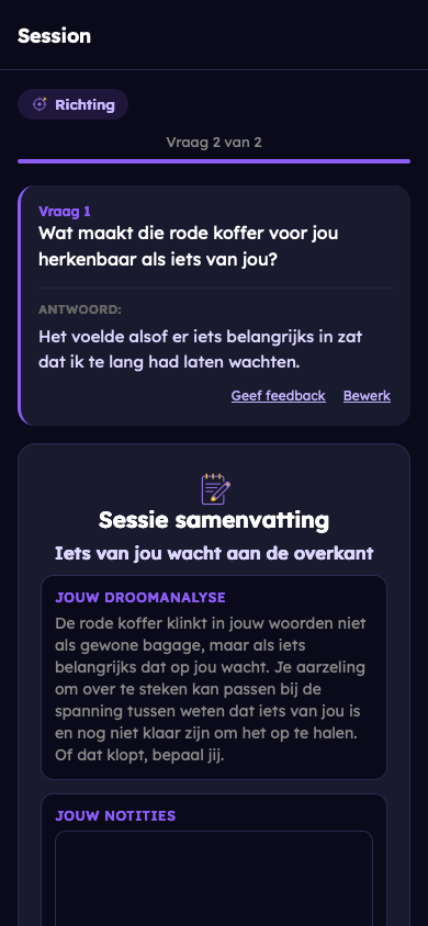 Fictief voorbeeld: Ontvang je reflectie